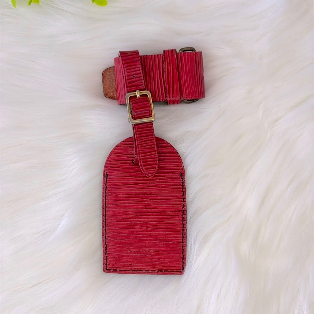 Louis Vuitton Red Epi Luggage Tag & Poignet - Picture 3 of 8